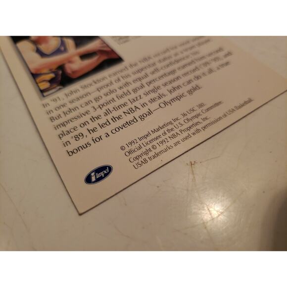 JOHN STOCKTON 1992/93 Skybox/Impel Olympicards #17 - USA Basketball - Picture 3 of 4